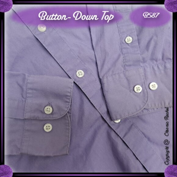 Purple Long-Sleeve Button-Down Dress Shirt - Picture 2 of 4